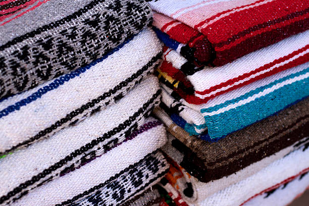 istock Mexican Cotton Blankets Piled Up 503613634