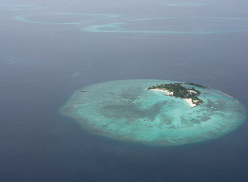 Atoll in Maldives from aerial view