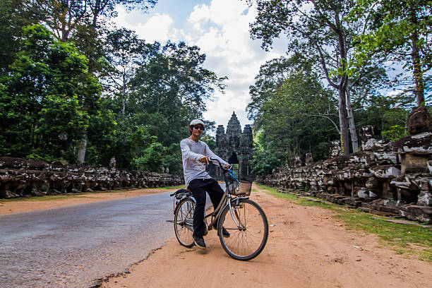 istock Bicycle tour at Angkor 503620398