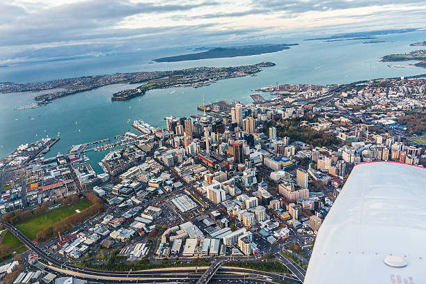 Auckland City from the air stock photo