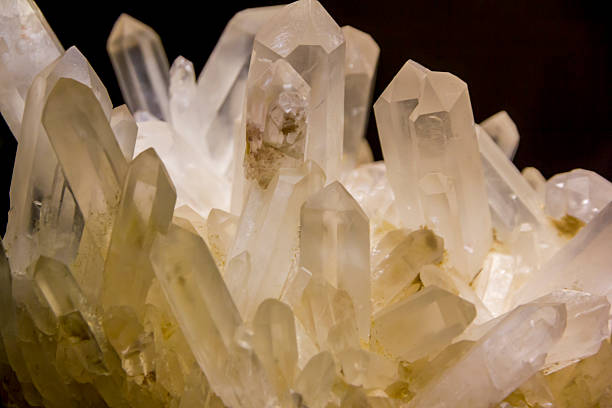 quartz crystals stock photo