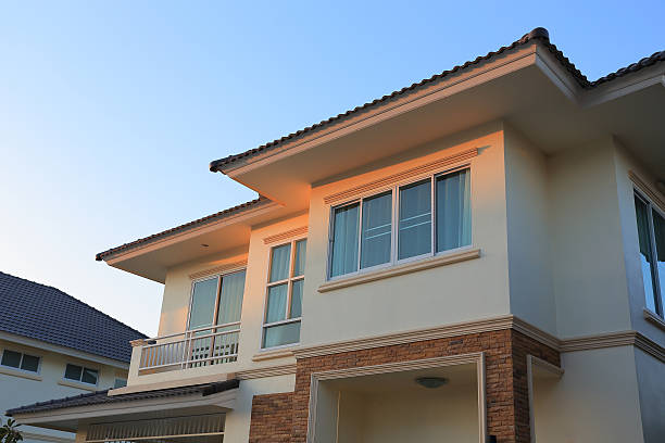 istock Big house modern style with sunshine and blue sky 503623827