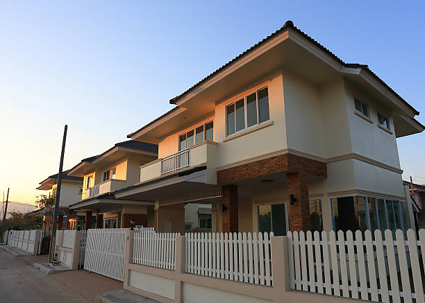 istock Big house modern style with sunshine and blue sky background 503624149