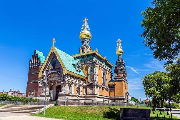 istock orthodox russian chappel Darmstadt under blue sky 503624283