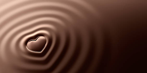 increspature sul cioccolato a forma di cuore - choco foto e immagini stock