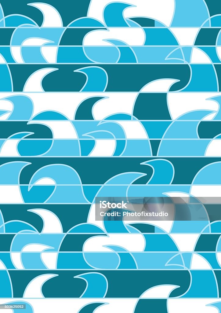 Repeat Wave Pattern Blue Abstract Waves In A Repeat Pattern Stock Illustration - Download ...