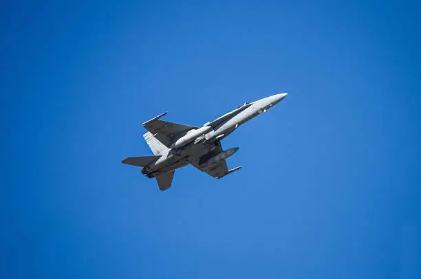 Fighter Jet F-18 in flight