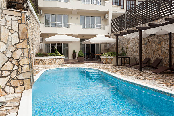 istock Pool in front of a villa 503626209