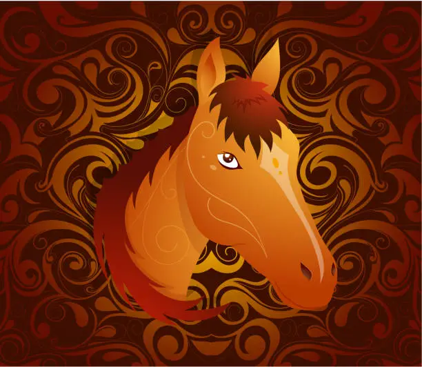 Vector illustration of Horse as symbol for year 2026