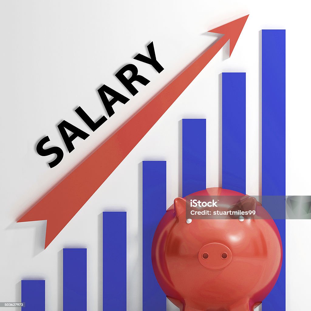 Salary Graph Shows Increase In Work Earnings Salary Graph Showing Increase In Work Earnings Finance Stock Photo