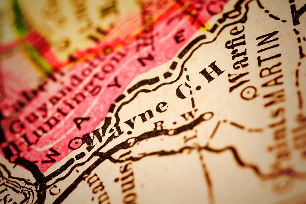 istock Wayne, West Virginia on an Antique map 503634866