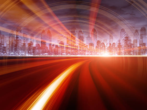 istock Urban highway traffic at night 503641238