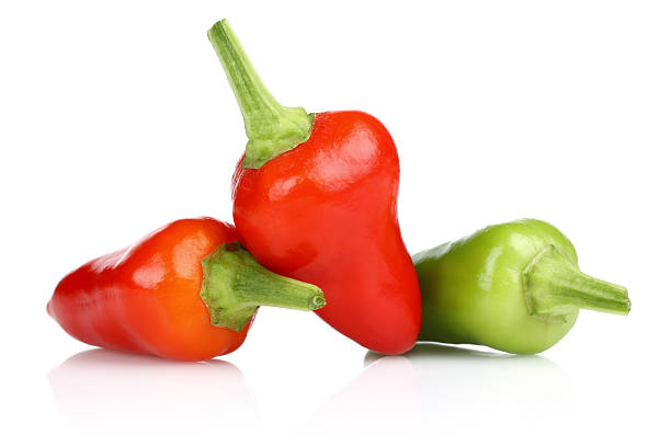 hot chili peppers hot chili pepper isolated on white background. relish green food isolated stock pictures, royalty-free photos & images