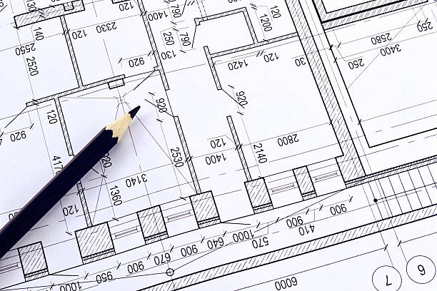 istock Drawing a floor plan of the building 503643038