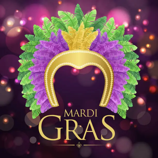 Vector illustration of Mardi Gras headpiece