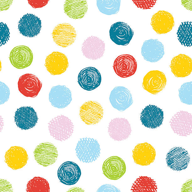 seamless pattern with scribble в горошек. вектор абстрактный фон. - circle illustration and painting abstract vector stock illustrations