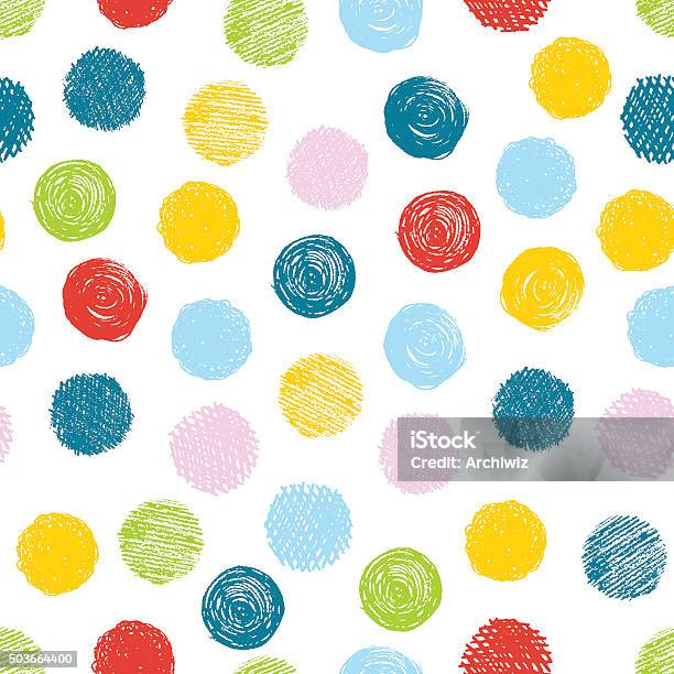 Seamless Pattern With Scribble Dots Vector Abstract Background Stock Illustration - Download Image Now