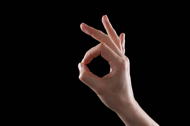 istock Gesture all right everything is OK. Isolated black 503664606