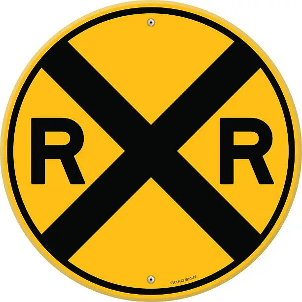 Vector illustration of Yellow Rail Sign