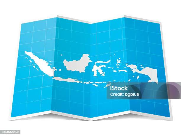 Ilustración de Indonesia Mapas Plegados Aislado Sobre Fondo Blanco y más Vectores Libres de Derechos de Indonesia