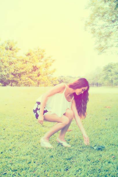 istock Retro woman in garden 503670199