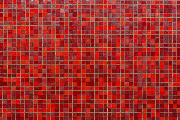 rote fliesen wand real foto hohe auflösung - red tile stock-fotos und bilder