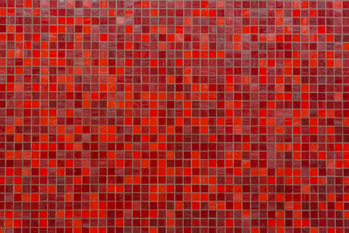 red tile wall high resolution real photo