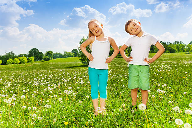 istock Two kids doing outdoor gymnastics 503671509