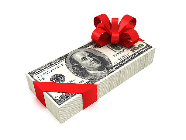 istock hundred dollar pack tied red ribbon with bow 503672355