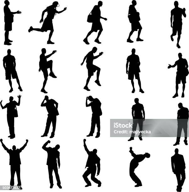 Vector Silhouettes De Différentes Personnes Vecteurs libres de droits et plus d'images vectorielles de Activité - Activité, Adolescent, Adulte