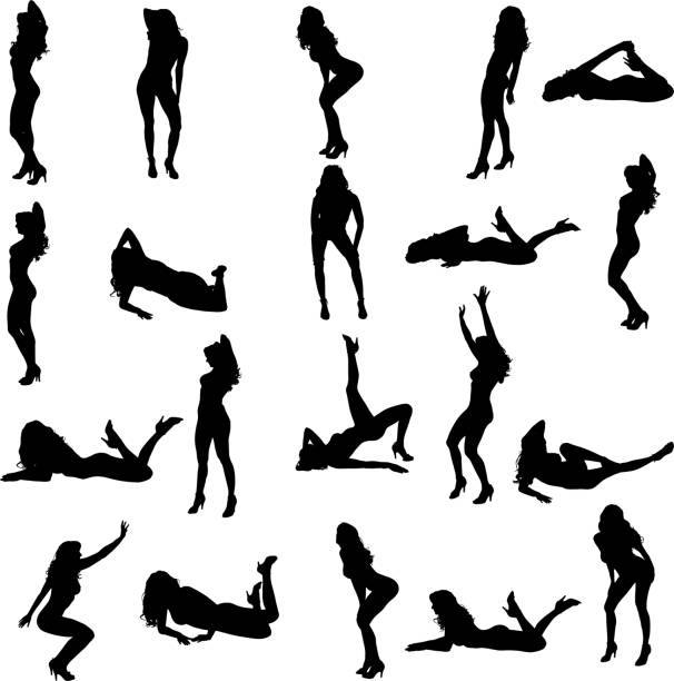 vektor silhouette einer frau. - female stripper stock-grafiken, -clipart, -cartoons und -symbole