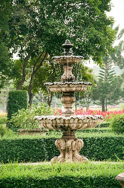 Photo of fountain multi-tiered in the park