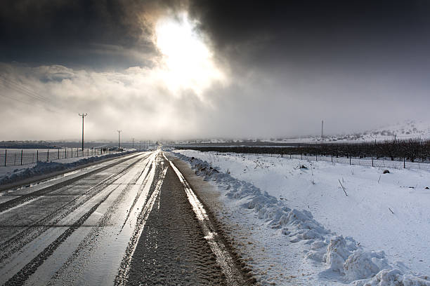 Winter country road. 