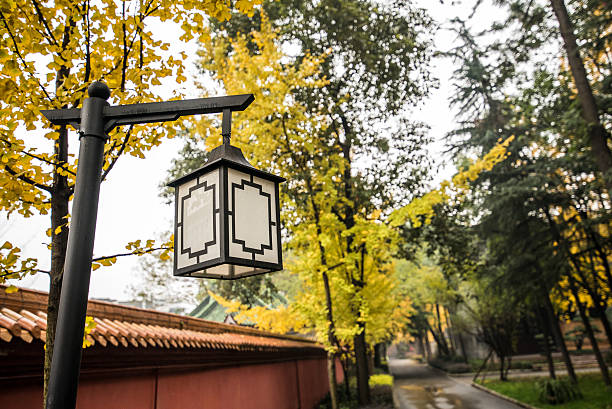 istock ancient street light in Qingyang monastery 503680490
