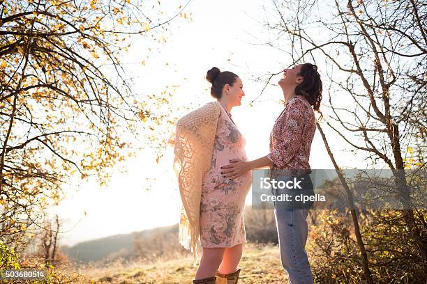 Laughing Girls Stock Photo - Download Image Now - Pregnant, Lesbian, Gay Couple