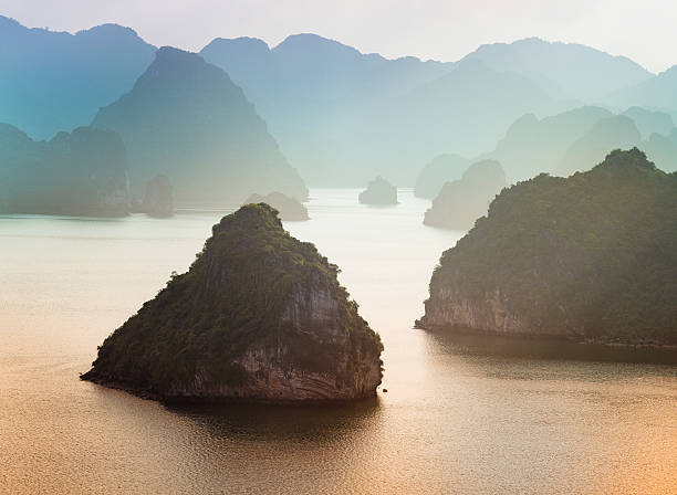 istock Halong Bay Vietnam panorama at sunset 503680836