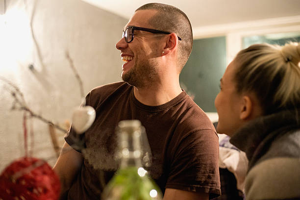 istock Romantic couple flirting at the bar 503682870