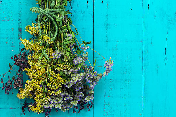 istock Dried flowes hanging on door 503684386