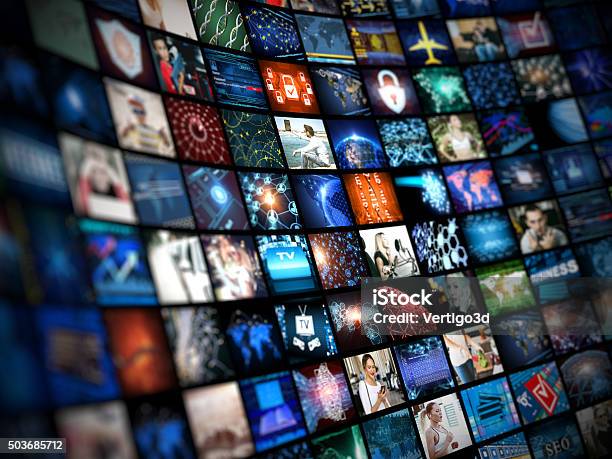 Media Concept Smart Tv Stock Photo - Download Image Now - The Media, Television Industry, Broadcasting