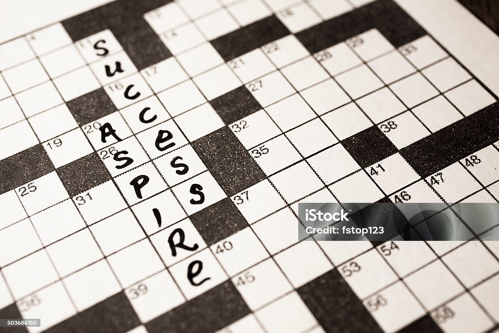 Crossword Puzzle Success Aspire Written Words Stock Photo Download