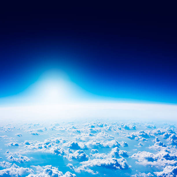 istock Earth View from Space. Dark Blue Sky and Clouds. 503688448
