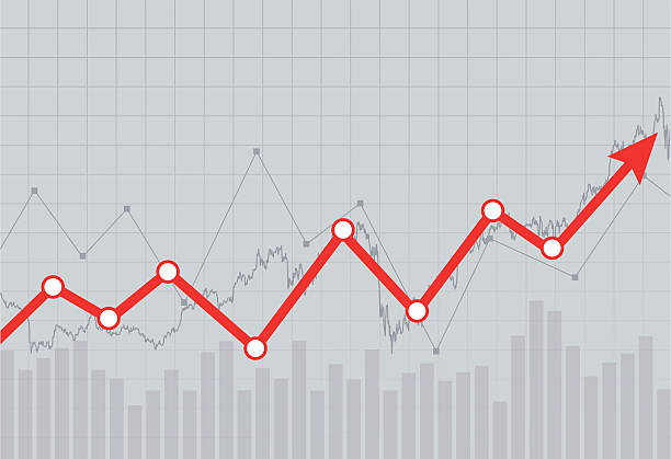 illustrazioni stock, clip art, cartoni animati e icone di tendenza di mercato azionario grafico - nasdaq dow jones industrial average stock market finance