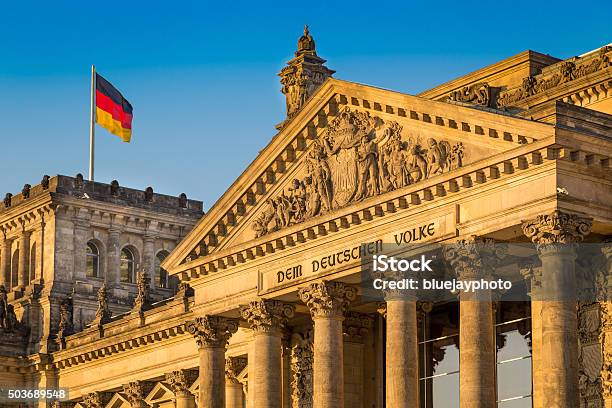 Reichstag Building At Sunset Berlin Germany Stock Photo - Download Image Now - Bundestag, The Reichstag, Government