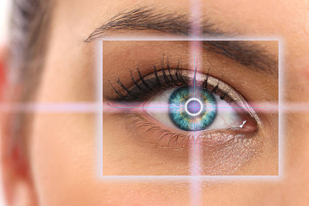 istock beautiful woman pointing to eye 503689682