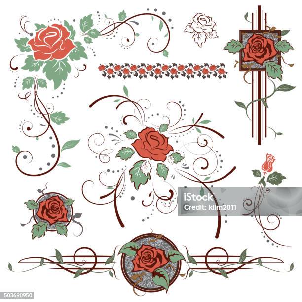 Design Elements Clip Roses Roses Design Elements Stock Illustration - Download Image Now ...