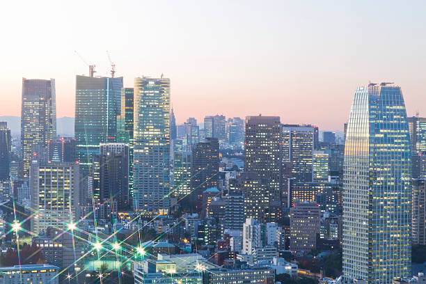 istock Tokyo Skyline at Dusk With Star Shape Lights 503691498