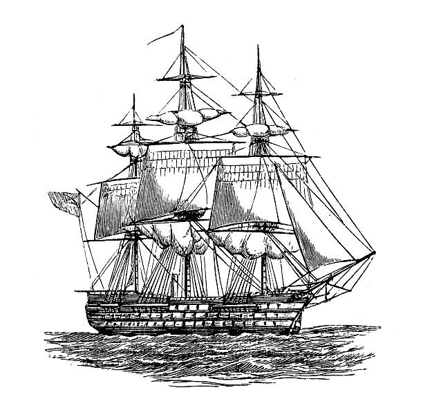 ilustrações de stock, clip art, desenhos animados e ícones de ilustração de navio antigo: duque de wellington - duke