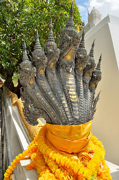 istock Serpent image at stair in temple 503699561