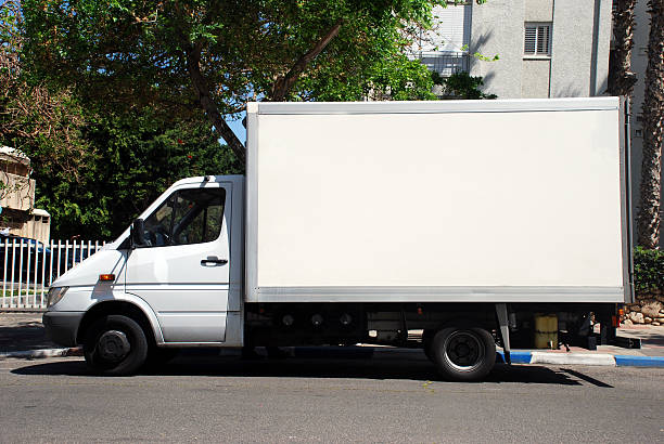 istock Blank white Sign on a white truck 503704762