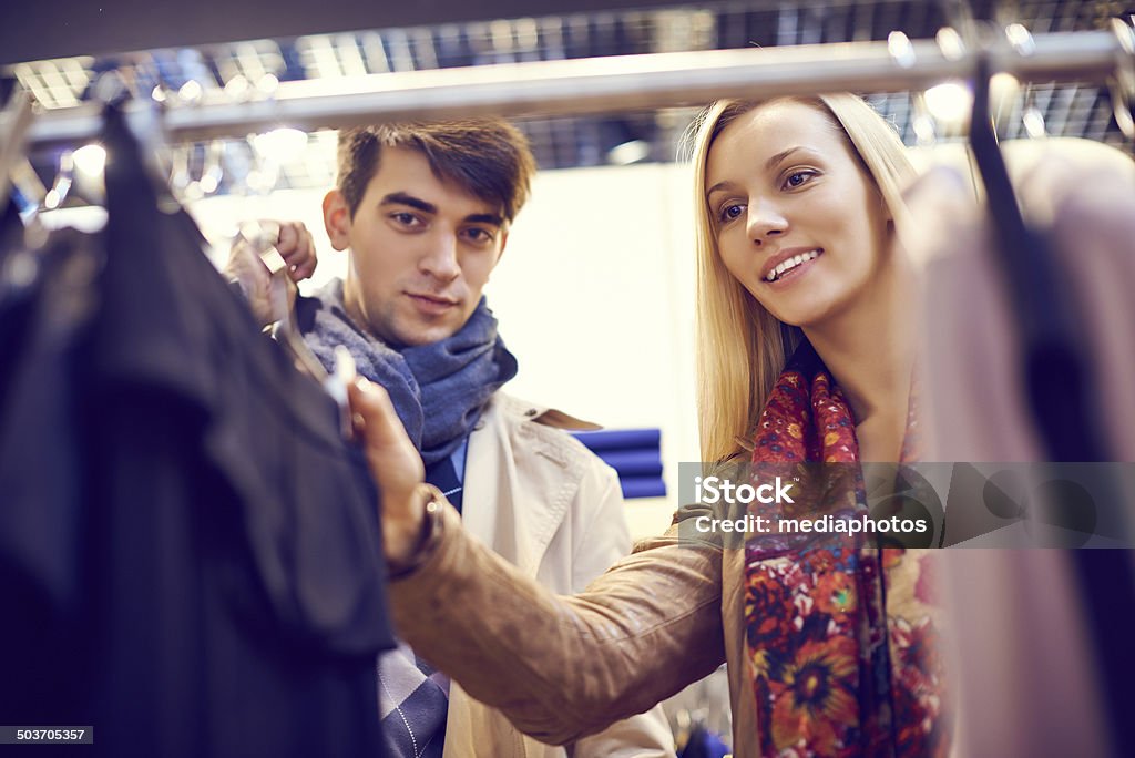 in the shop Young couple in the store 20-29 Years Stock Photo